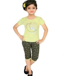 Girls Nightsuit combo set -Light Yellow