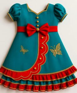 Floral Printed Frock Knee Length Short Frock Dress (BGreen)