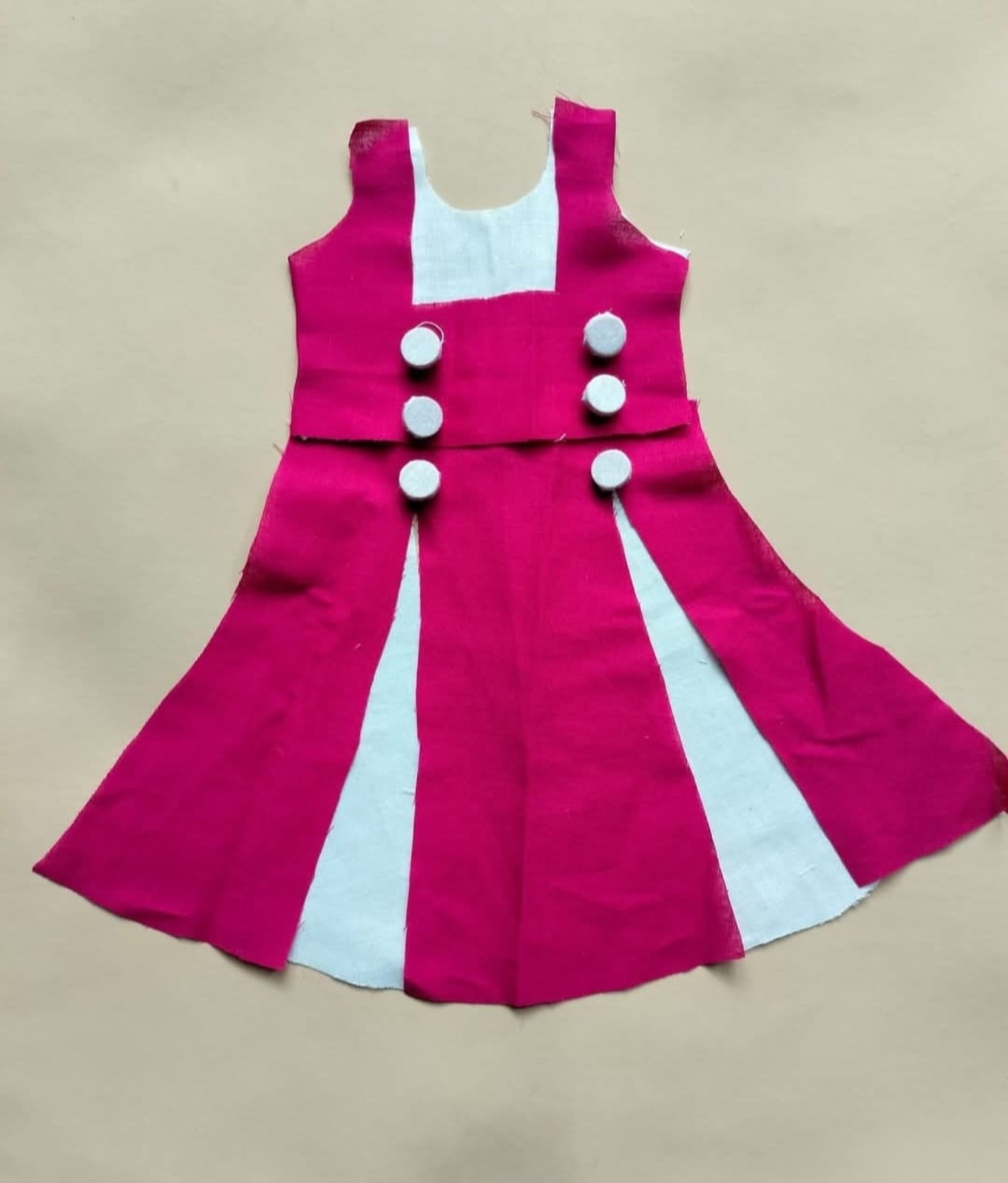 Floral Printed Frock Knee Length Short Frock Dress (Pink1)